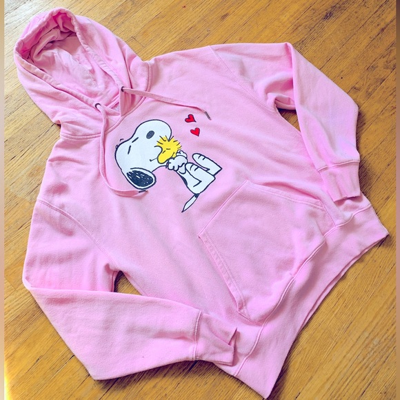 Pale Pink Snoopy&Woodstock Hoodie🌸 Fleece Lined🌸 Oversized Women’s sizing 🌸 - Picture 1 of 6